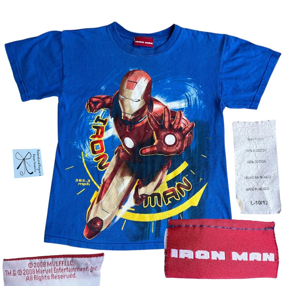 Marvel Iron Man 2008 T-Shirt Kids Sz L 10/12